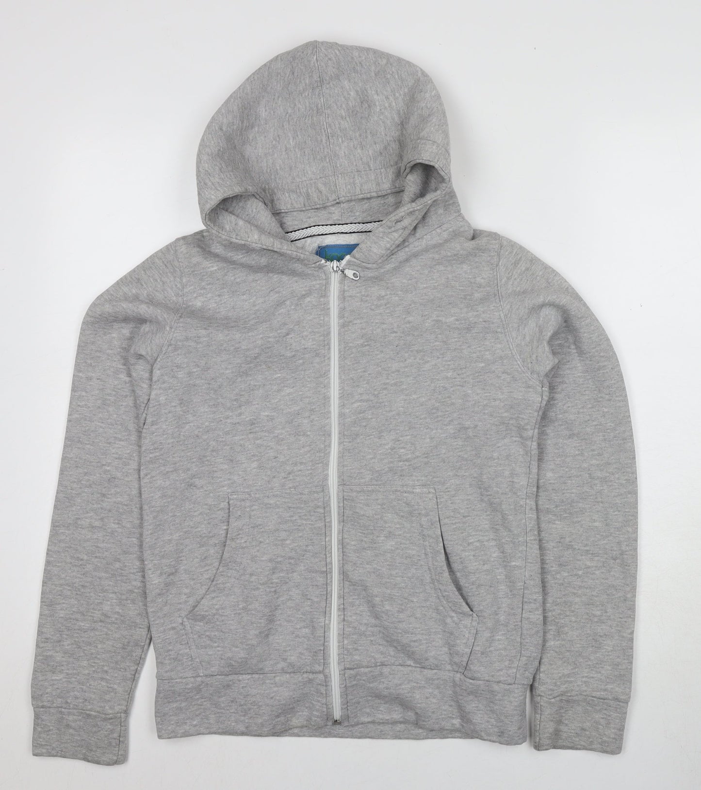 Koopoi Men's Grey Full Zip Hoodie - Size S, Hooded with Pockets