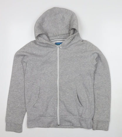 Koopoi Men's Grey Full Zip Hoodie - Size S, Hooded with Pockets