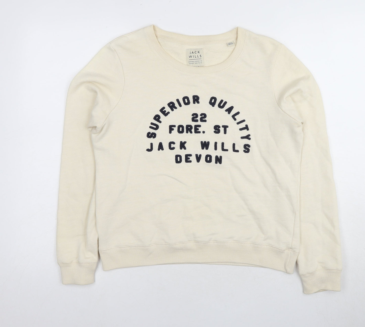 Womens UK Size 10 Jack Wills Ivory Pullover Sweatshirt