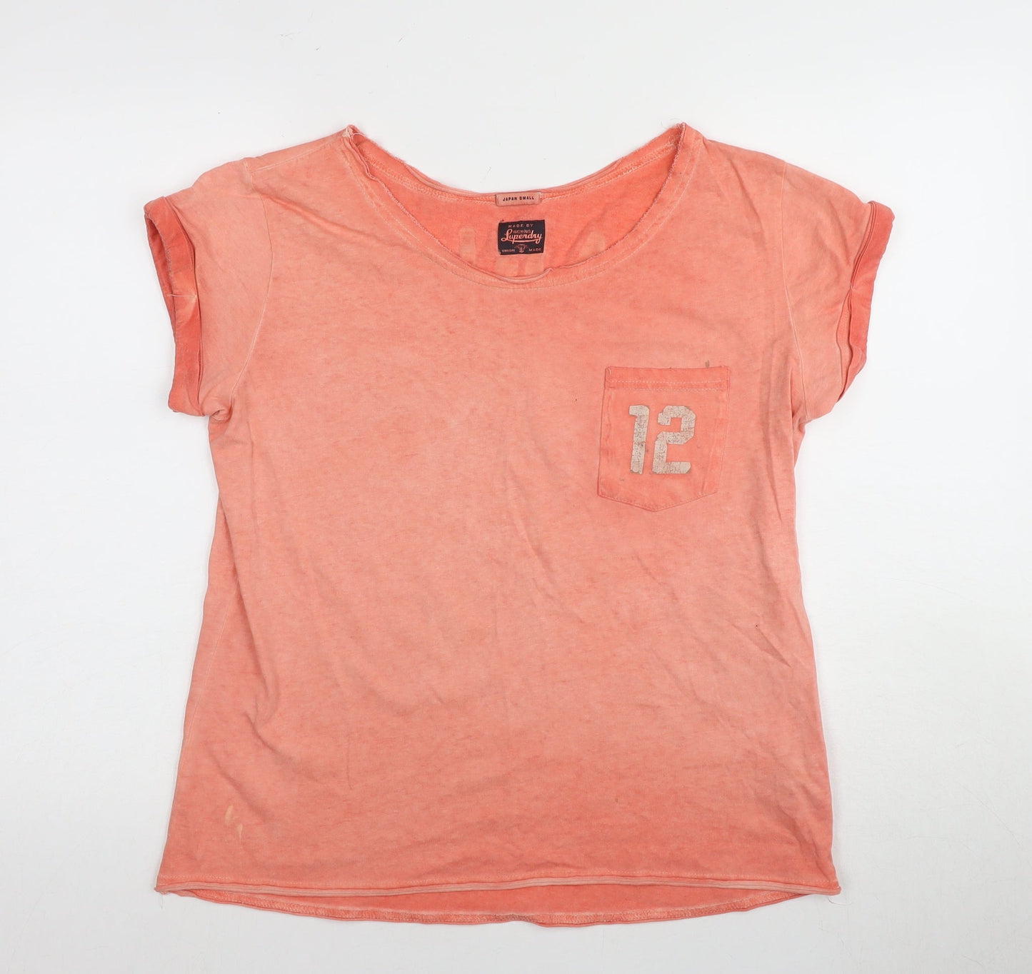 Womens UK Size S Superdry Pink Basic T-Shirt