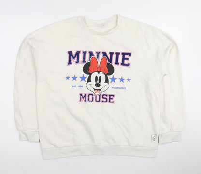 Marks and Spencer Teens Ivory Minnie Mouse Sweatshirt - Size 10