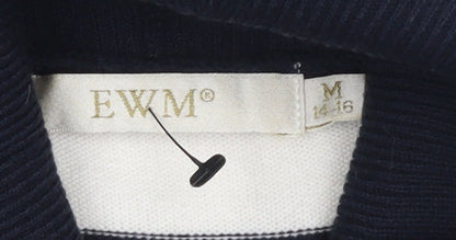 EWM Women's Multicoloured M Striped Pullover Jumper