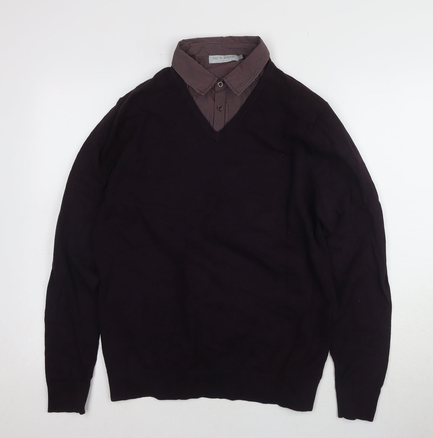 Jack Reid Men's Black V-Neck Pullover Jumper - M