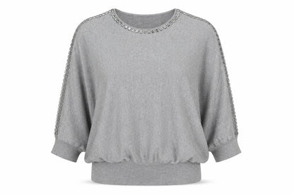 Womens UK Size L Wallis Silver Pullover Jumper