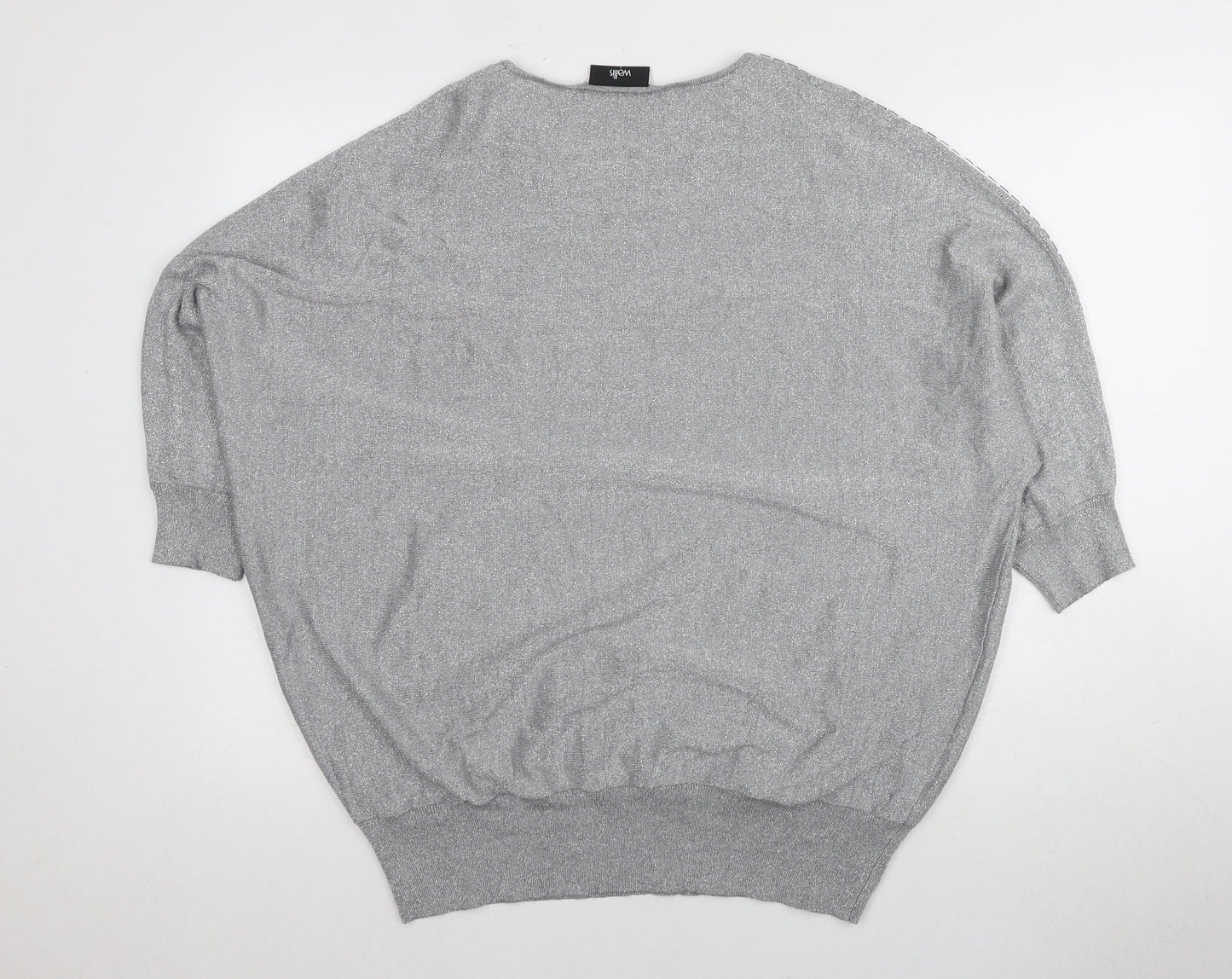 Womens UK Size L Wallis Silver Pullover Jumper