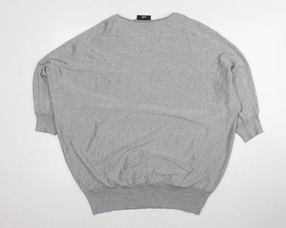 Womens UK Size L Wallis Silver Pullover Jumper
