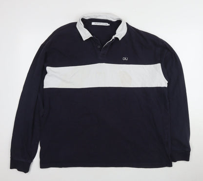 Calvin Klein Jeans Men's Blue Long Sleeve Polo M