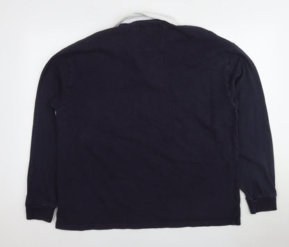 Calvin Klein Jeans Men's Blue Long Sleeve Polo M