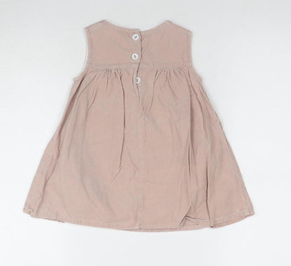 Debenhams Girls Pink A-Line Cotton Dress 18-24 Months