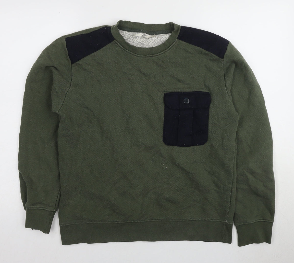 OLOW Men's Green Pullover Sweatshirt with Pocket - Size L