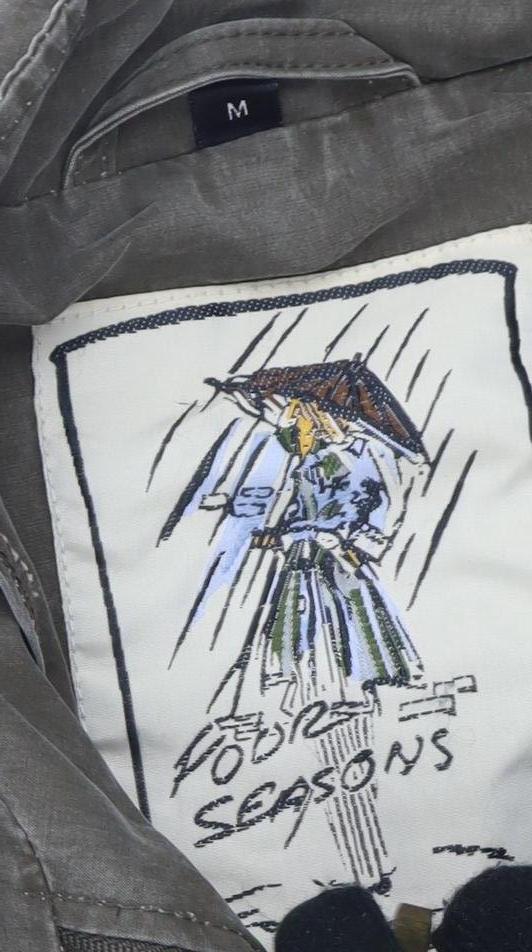 Four Seasons Green Military Jacket Unisex Medium