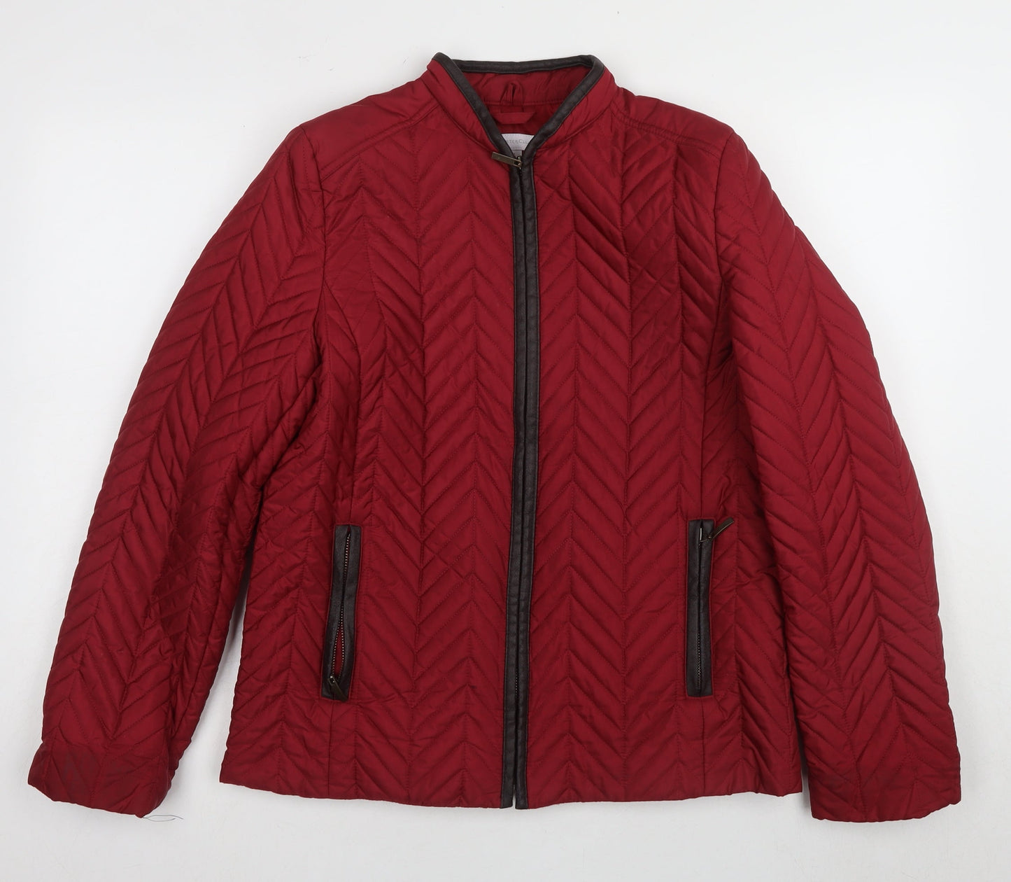 Charter Club Women's Red Quilted Jacket M Casual