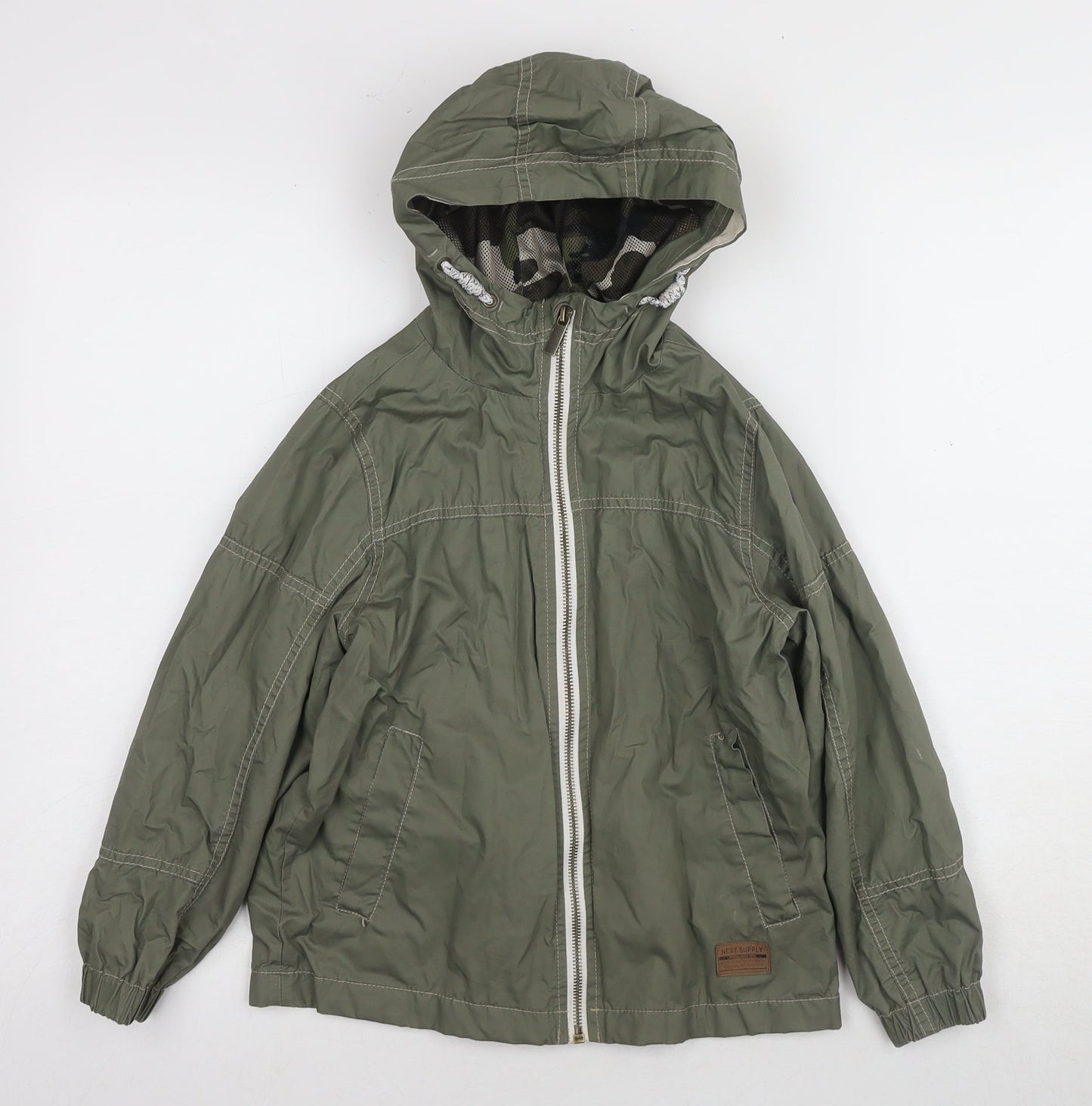 Next Boys Green Cotton Parka Jacket, 7 Years, Hooded