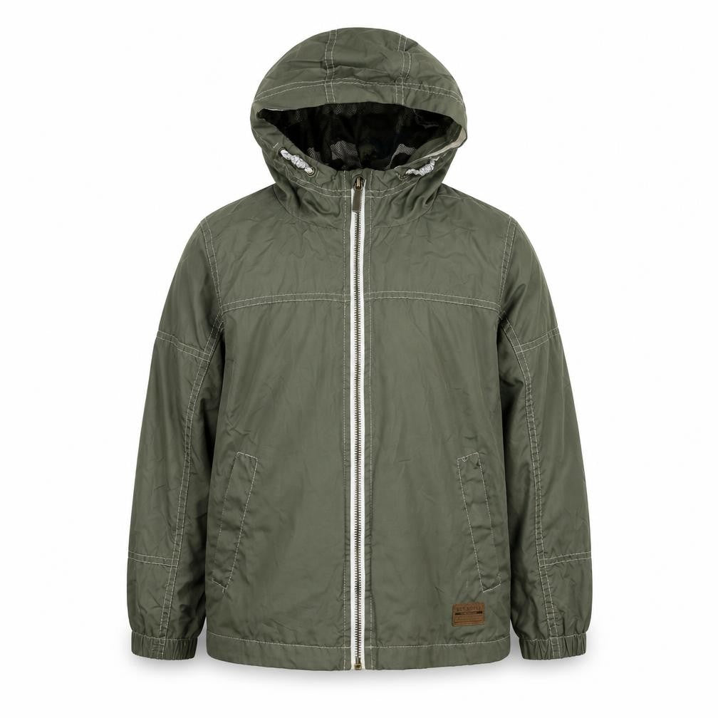 Front view of Next boys’ green cotton parka jacket, 7 years, hooded