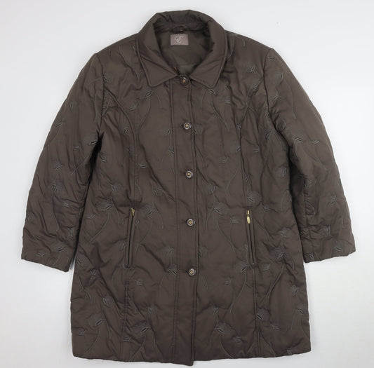 Womens UK Size 14 Vintage Brown Basic Jacket