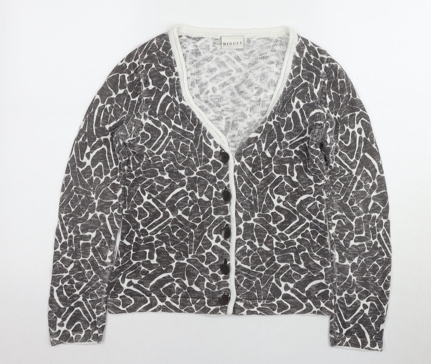 Womens UK Size 8 Minuet Grey Cardigan Jumper