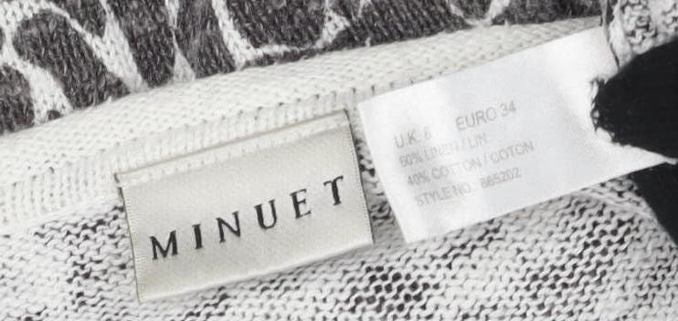 Womens UK Size 8 Minuet Grey Cardigan Jumper