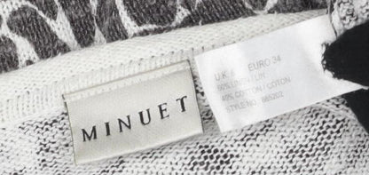 Womens UK Size 8 Minuet Grey Cardigan Jumper