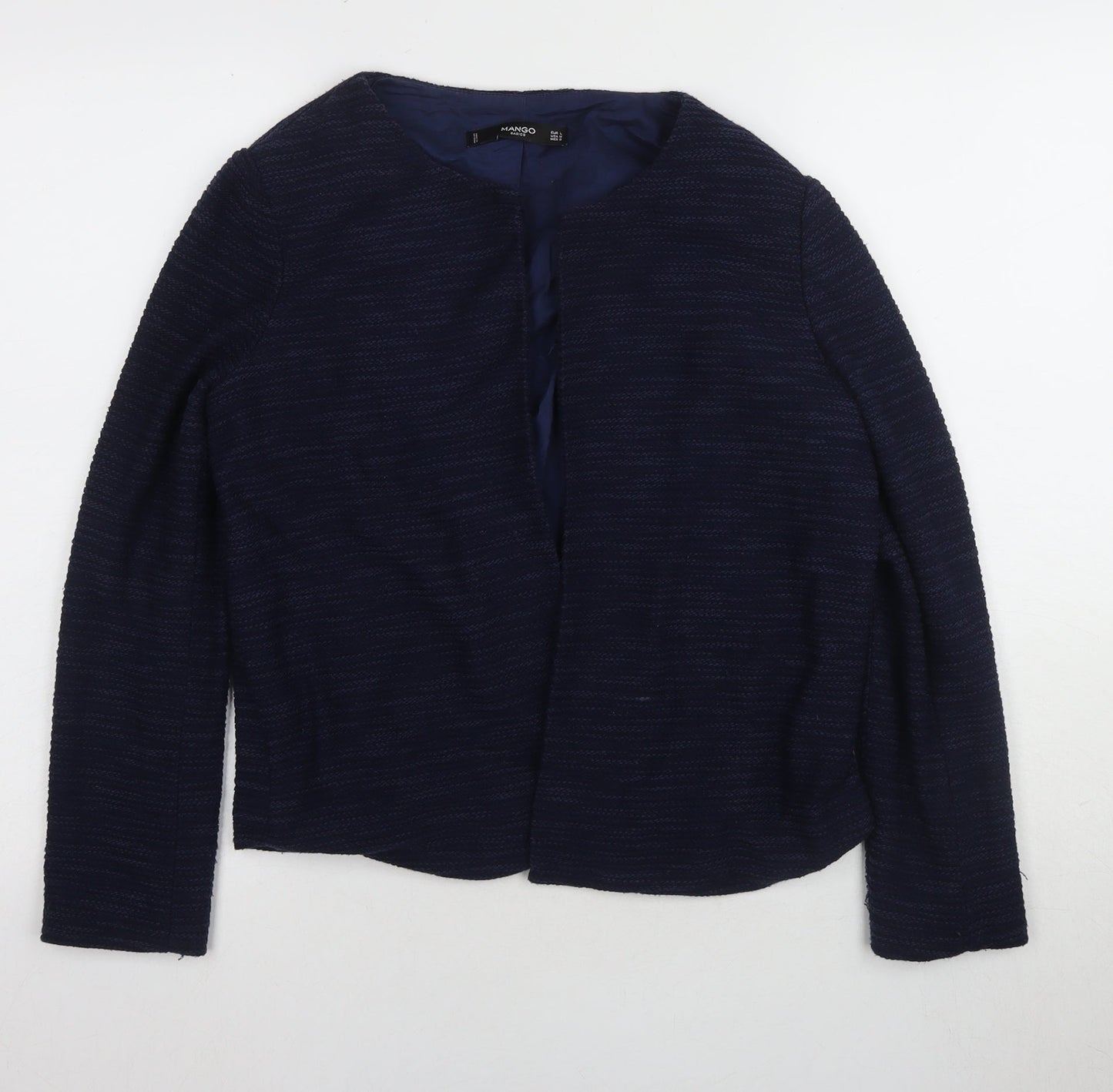 Womens UK Size L Mango Blue Cardigan Jumper