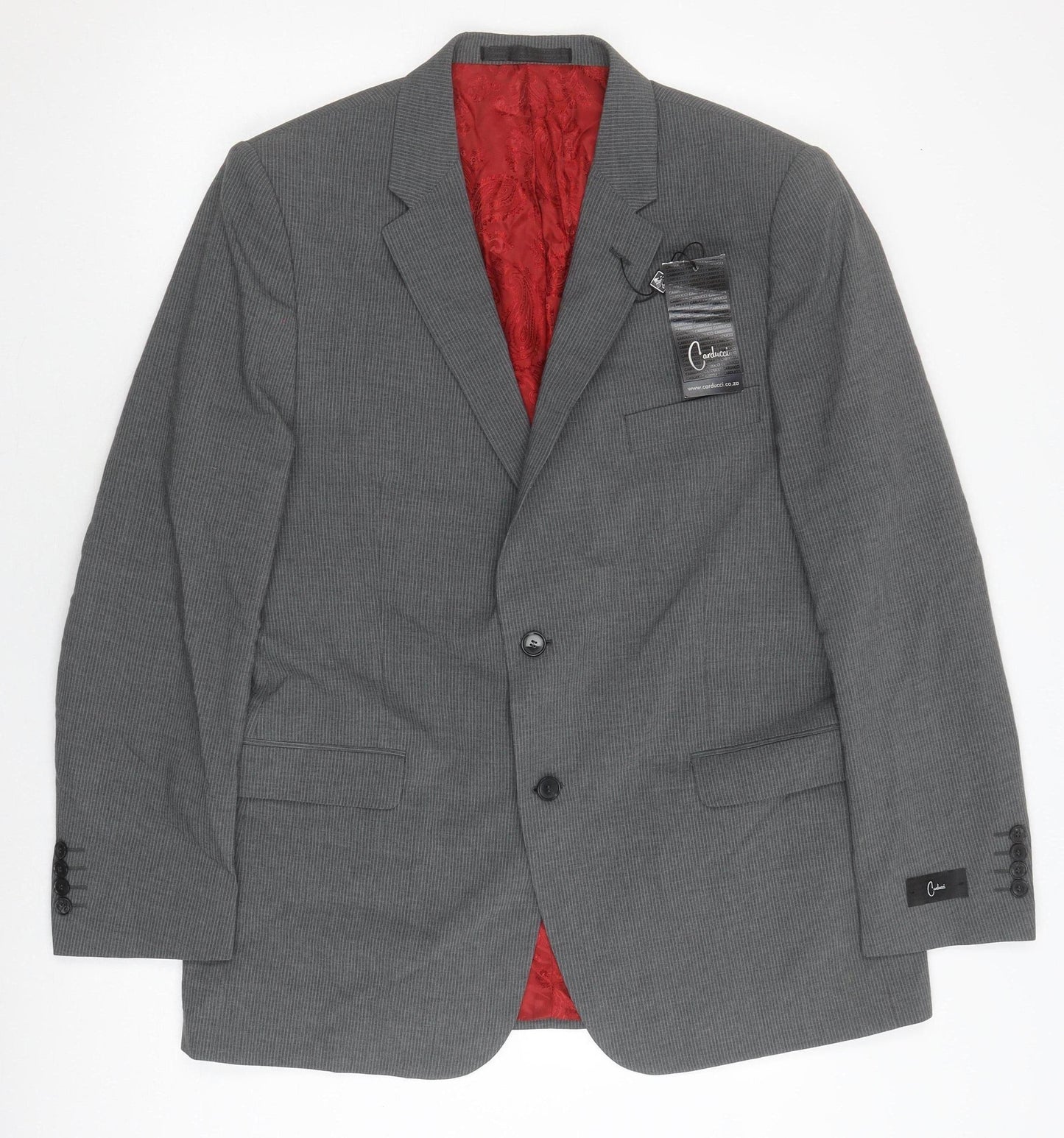 Mens UK Size 44 Carducci Regular Grey Suit Jacket