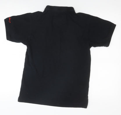 Reason Men's Black Graphic Polo Shirt S - Art Embroidery