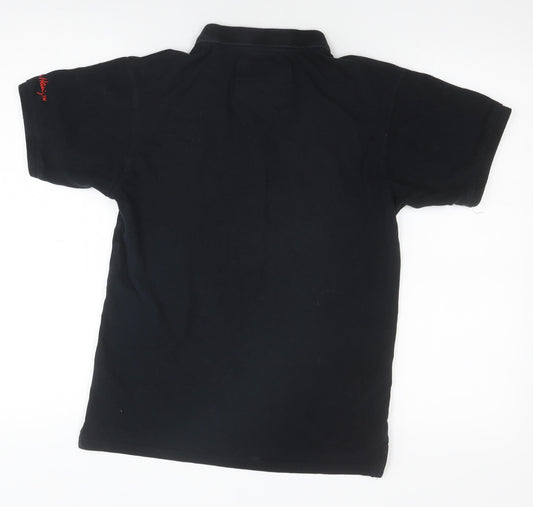 Reason Men's Black Graphic Polo Shirt S - Art Embroidery