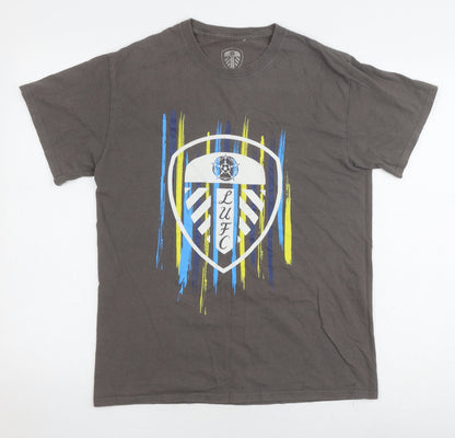 LUFC Men's Grey T-Shirt, M, Graphic Print, Sports Theme