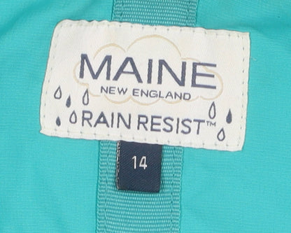 Maine New England Women's Green Parka Jacket, Size 14