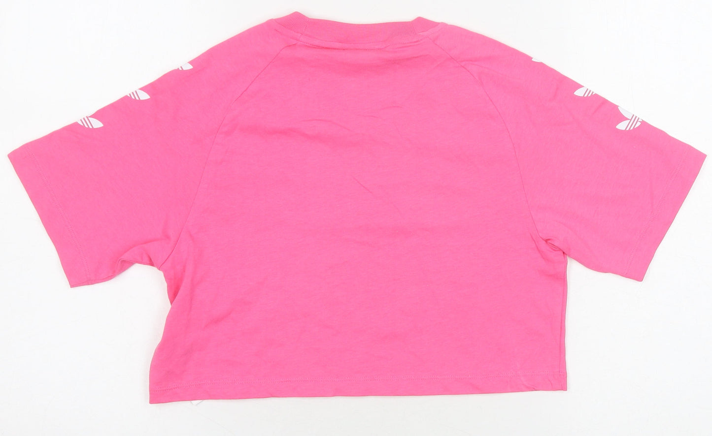Womens UK Size 4 adidas Pink Cropped T-Shirt