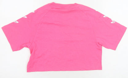 Womens UK Size 4 adidas Pink Cropped T-Shirt