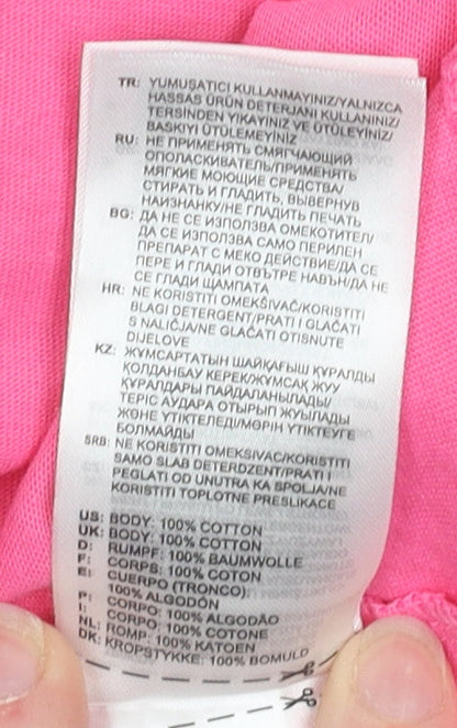 Womens UK Size 4 adidas Pink Cropped T-Shirt
