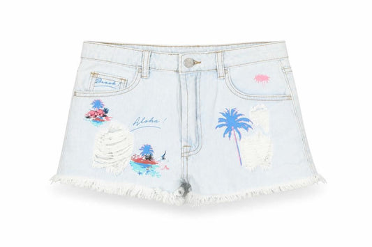 Cropp Women's Blue Cut-Off Denim Shorts Size 8