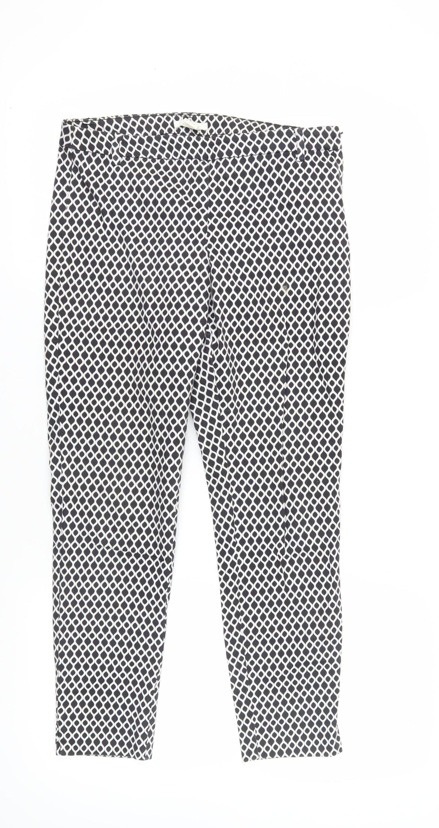 Womens UK Size 10 H&M Regular Fit CasualWorkwear Multicoloured Trousers