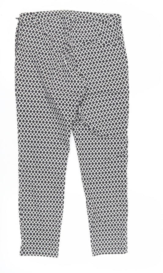Womens UK Size 10 H&M Regular Fit CasualWorkwear Multicoloured Trousers
