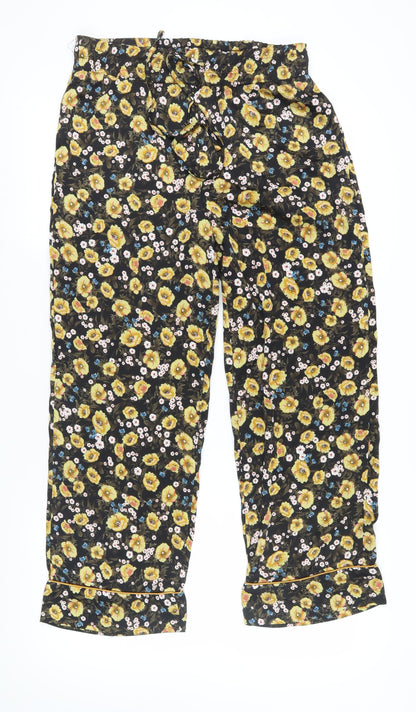 Womens UK Size L ICHI Regular Fit Cropped Multicoloured Trousers
