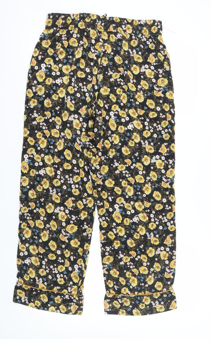 Womens UK Size L ICHI Regular Fit Cropped Multicoloured Trousers