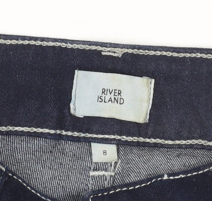 River Island Women's Blue Size 8 Denim Shorts