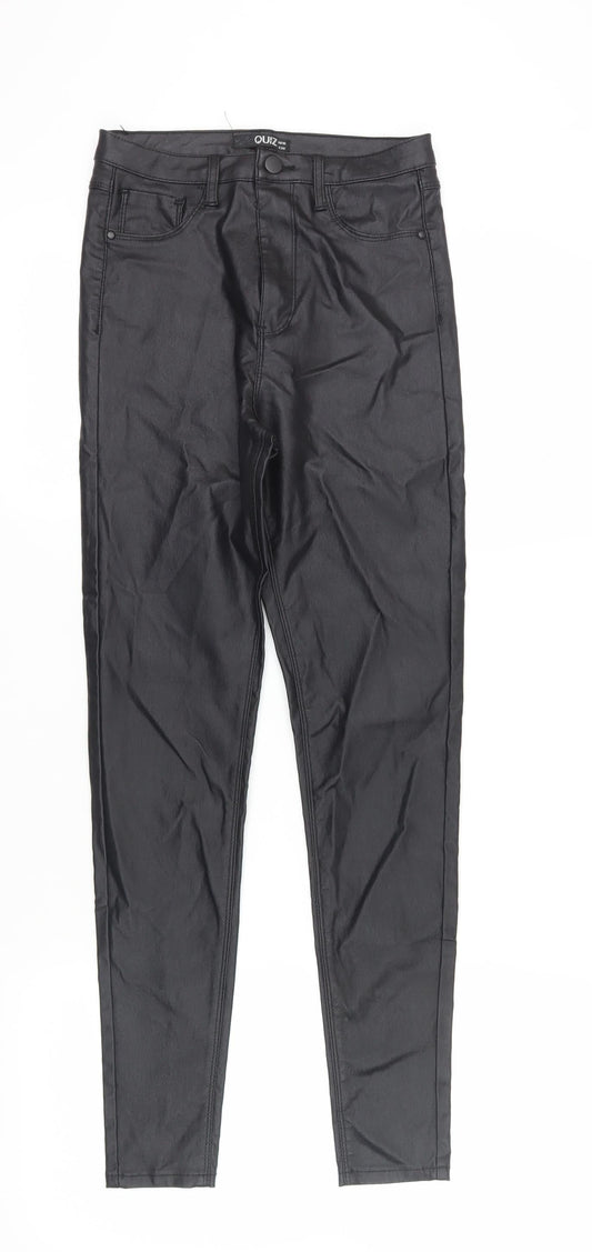 Womens UK Size 10 Quiz Regular Fit  Black Trousers