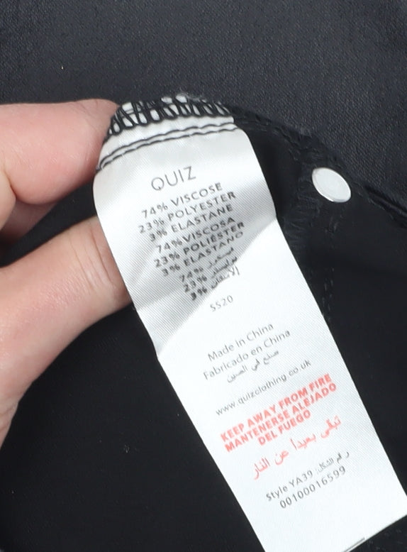 Womens UK Size 10 Quiz Regular Fit  Black Trousers