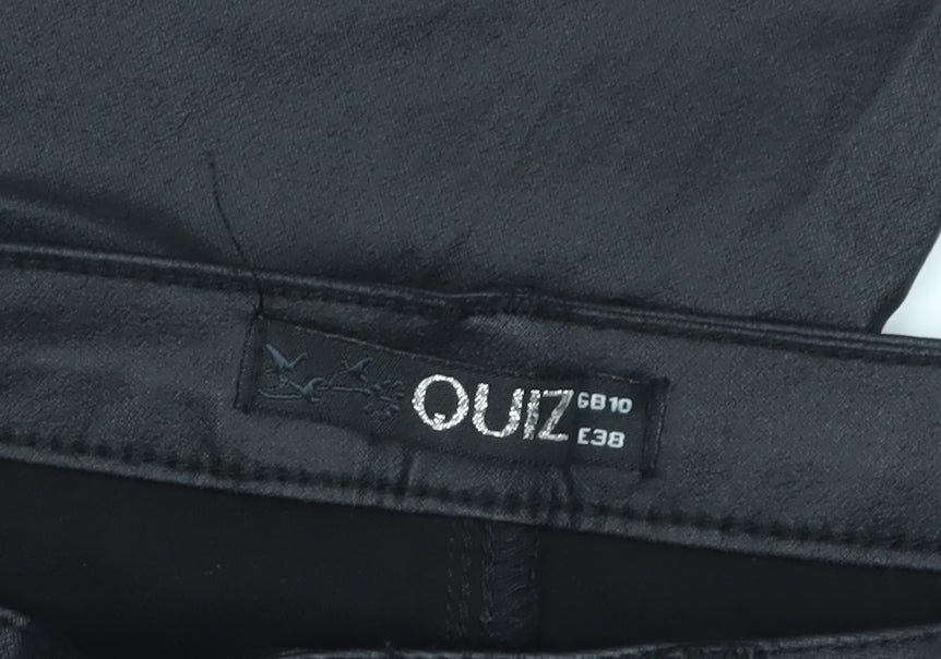 Womens UK Size 10 Quiz Regular Fit  Black Trousers