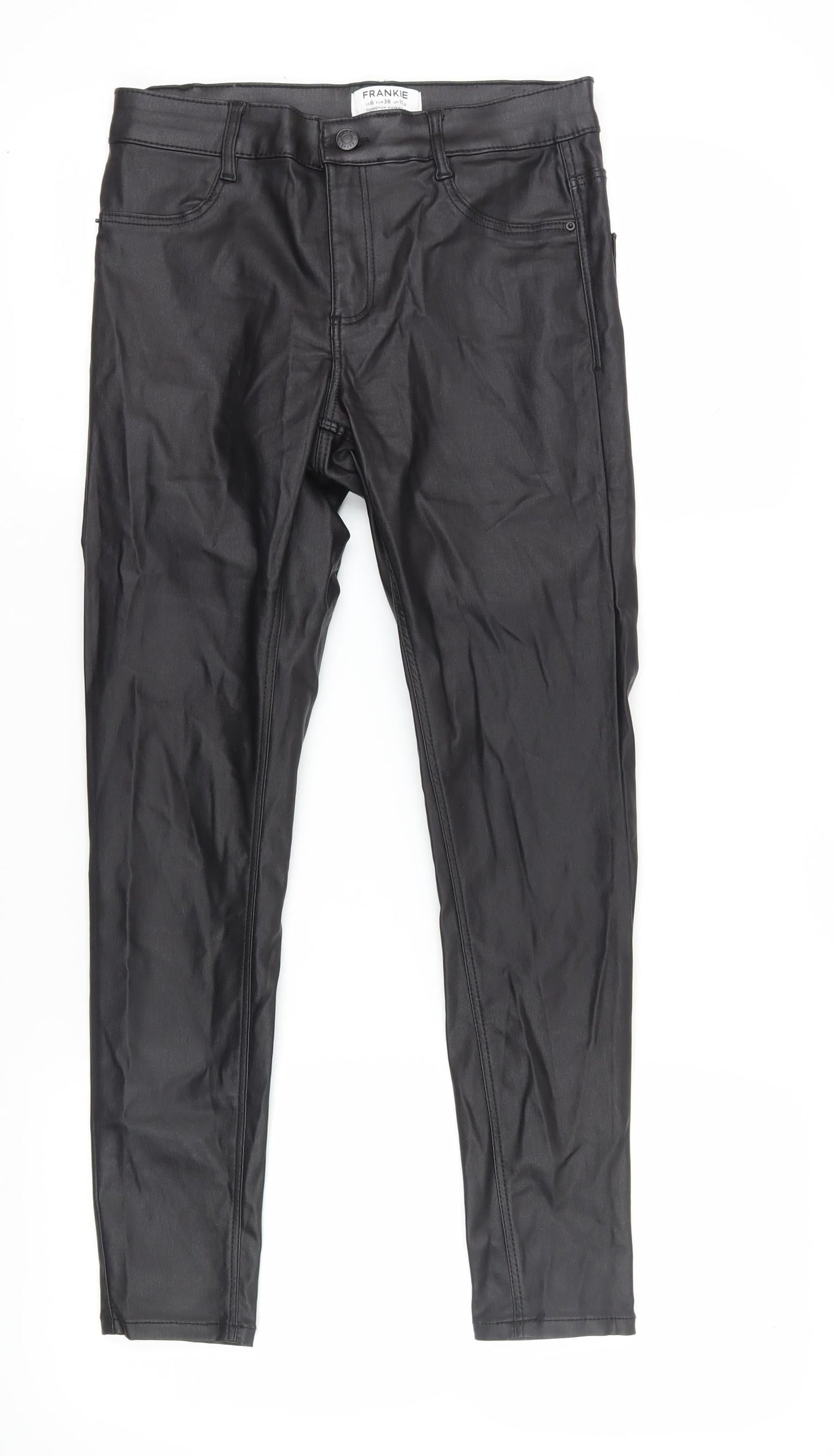 Womens UK Size 10 Dorothy Perkins Slim Fit Jegging Black Trousers