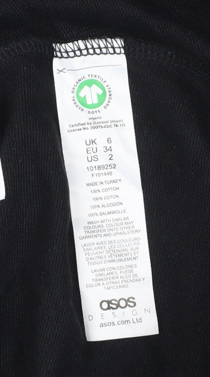 ASOS Design Women's Black Sweat Shorts XS Maternity