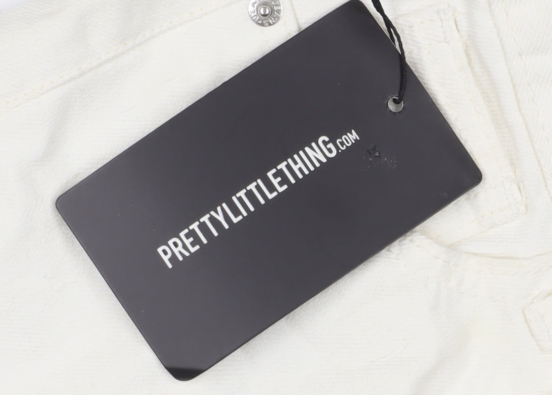 PrettyLittleThing Women's Ivory Mini Skirt - Size 6