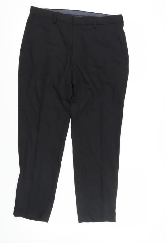 Marks and Spencer Men's Black Wool Blend Dress Pants