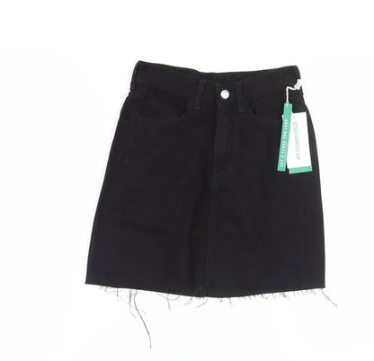 H&M Women's Black Denim Short Pencil Skirt Size 4