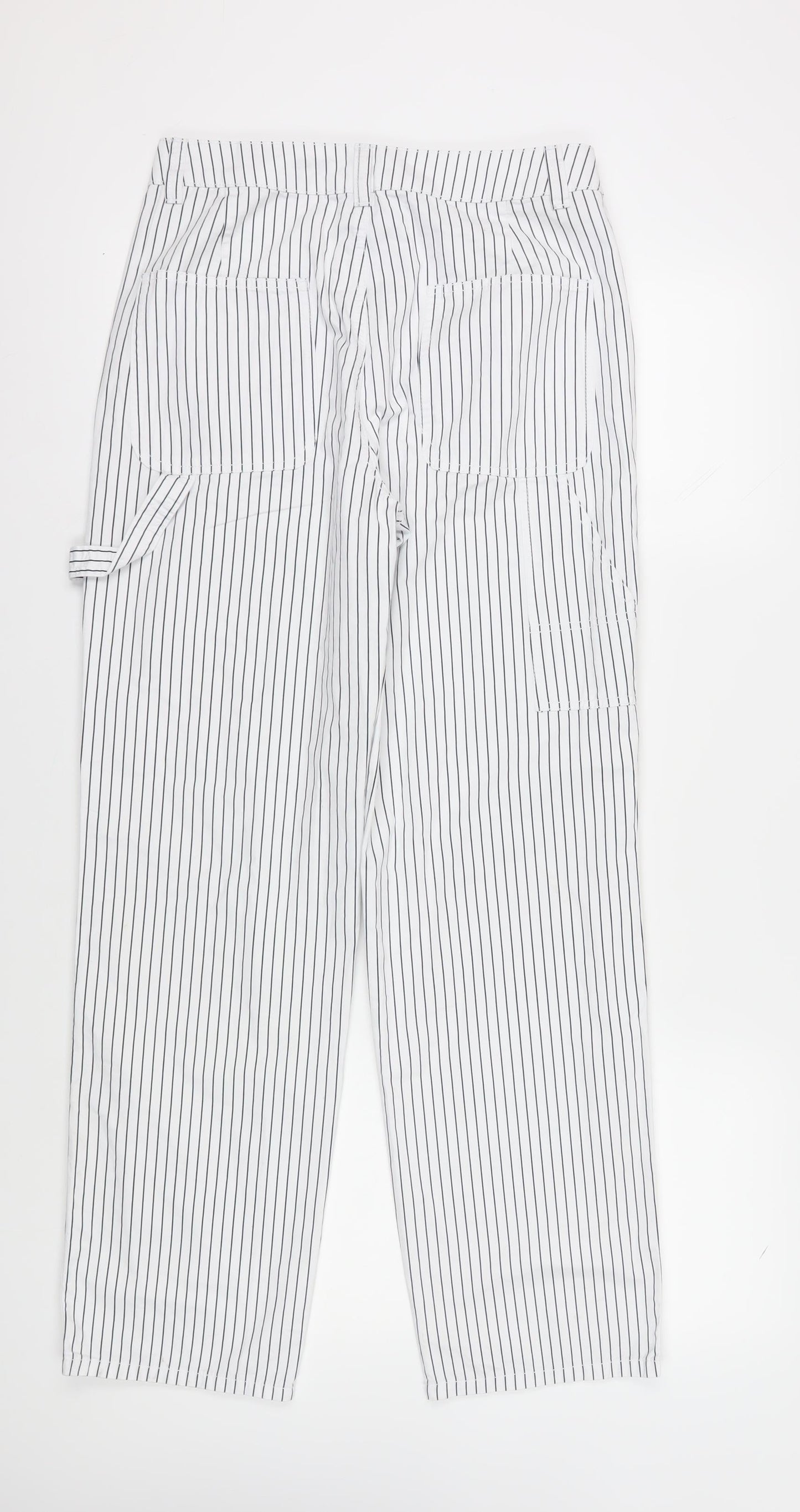 Womens UK Size M VERO MODA Regular Fit Straight White Trousers