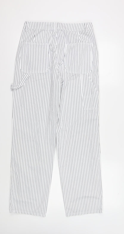 Womens UK Size M VERO MODA Regular Fit Straight White Trousers