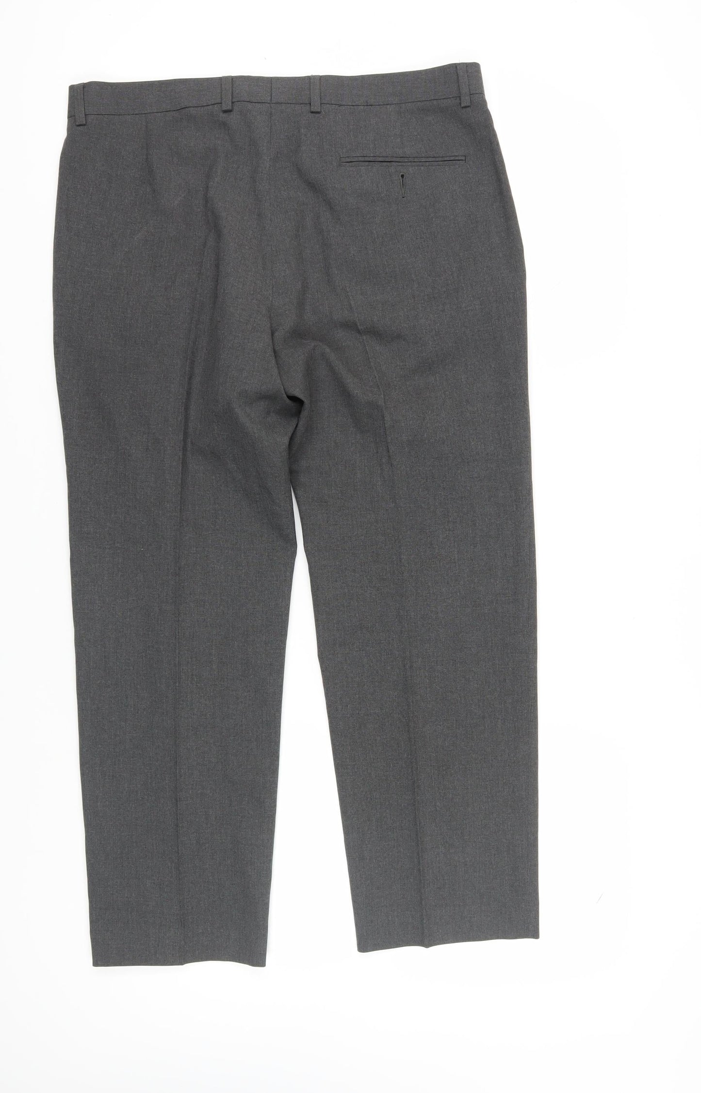 Marks and Spencer Men's Grey Dress Pants, L, Straight
