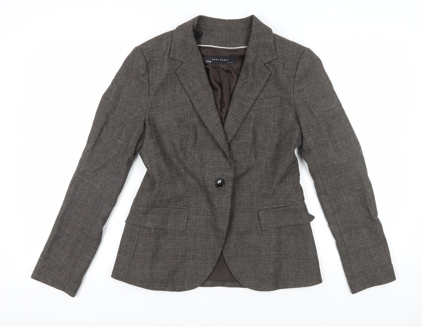Zara Women's Brown Blazer, UK 12, Classic Notch Lapel