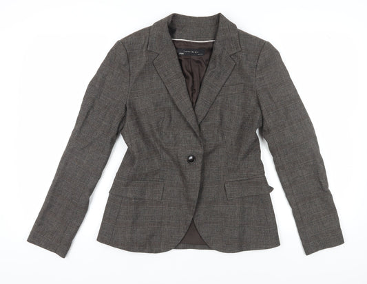 Zara Women's Brown Blazer, UK 12, Classic Notch Lapel